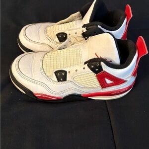 Kids White and Red Sneakers